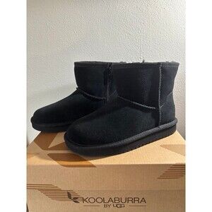 Koolaburra by UGG Black Ankle Boots Cozy Slip-On Design size 1